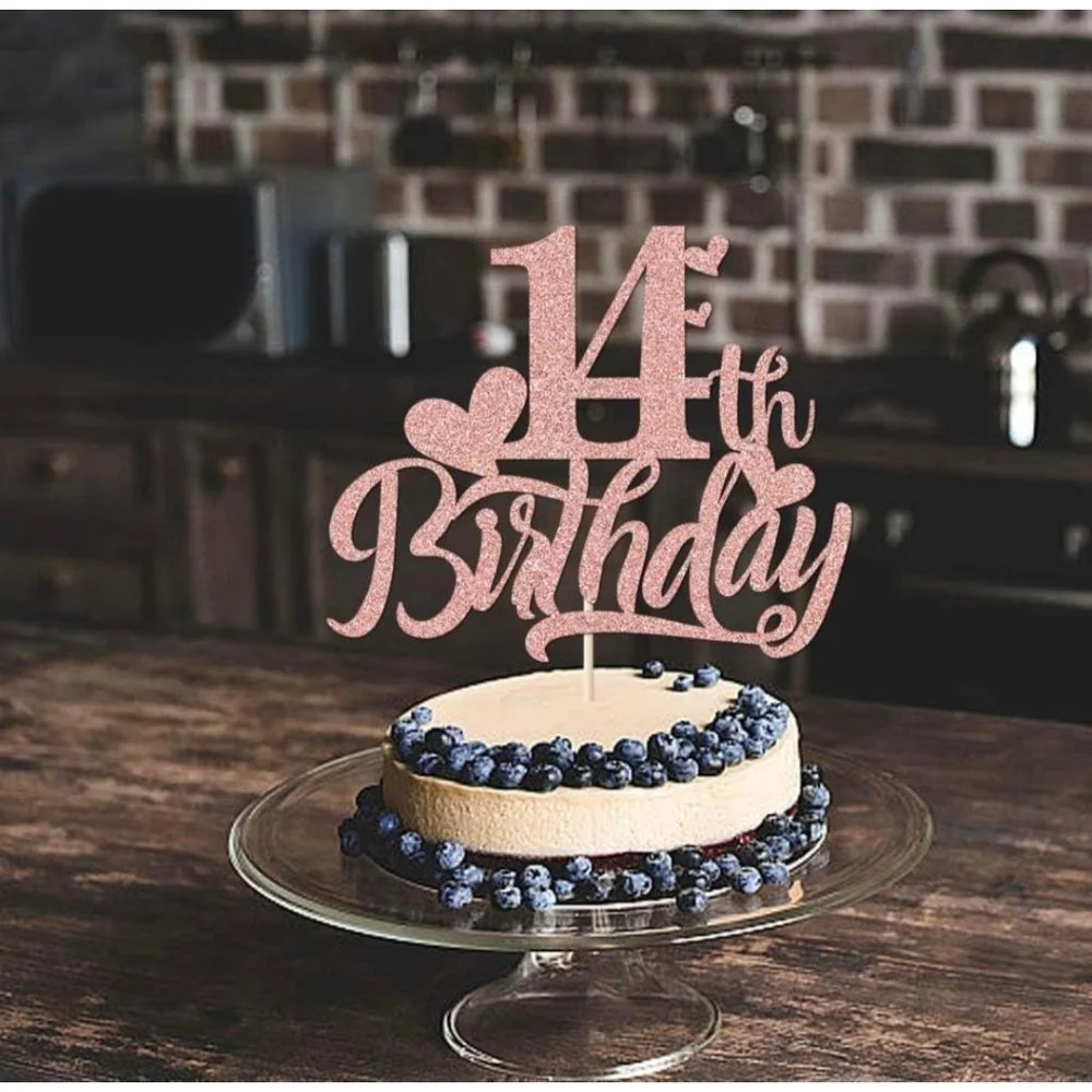 Rose Gold‎ 14th Birthday Cake Topper